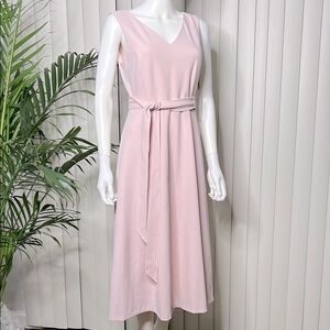 Calvin Klein Pink Sleeveless V-Neck Midi Dress Baby Shower Easter Business